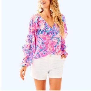 Lilly Pulitzer white 5” Callahan shorts